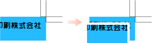 断裁ずれによる文字切れの例