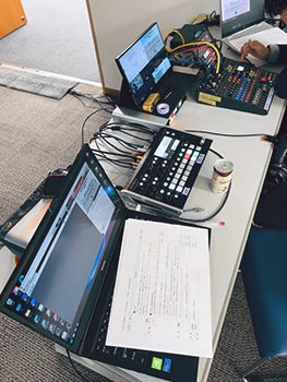 「建築業の未来」講演会 配信機材の写真