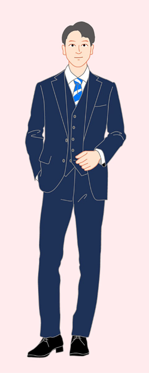 「そら豆ガイド」サイト イラストサンプル 男性のスーツのイラスト